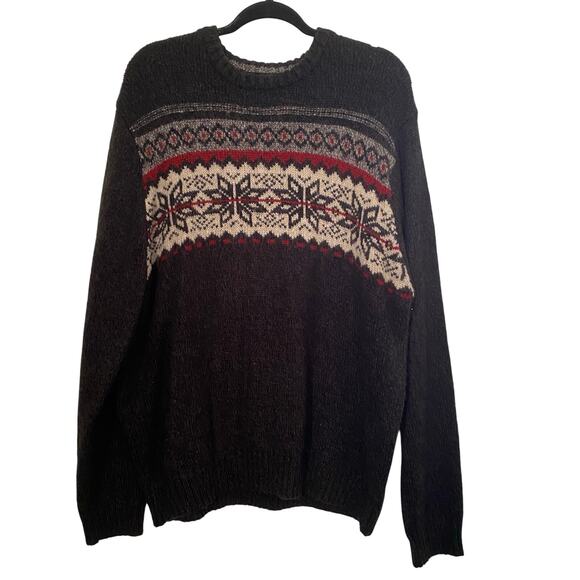 Nordic Fair Isle Knit Sweater Basic Editions Mens XL Classic Christmas Winter - Picture 1 of 8